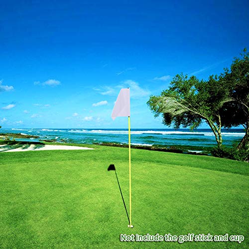 KONDAY Golf Flag,Green Golf Flags,Solid and Nylon Training Putting Green Flag,Indoor Outdoor Backyard Garden Portable Golf Target Flags,19.7inch13.4inch (White) - Thumbnail 6