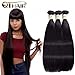 QTHAIR 12A Straight Human Hair Bundles Indian Straight Hair(12 12 14,300g,Natural Black) 100% Unprocessed Indian Straight Virgin Human Hair Bundles