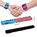 POKONBOY 24 Pack Mermaid Slap Bracelets Mermaid Party Favors, Two-Color Decorative Reversible Sequin Bracelets,Birthday Party Favors Supplies Gifts for Girls Kids, Pink Blue Purple