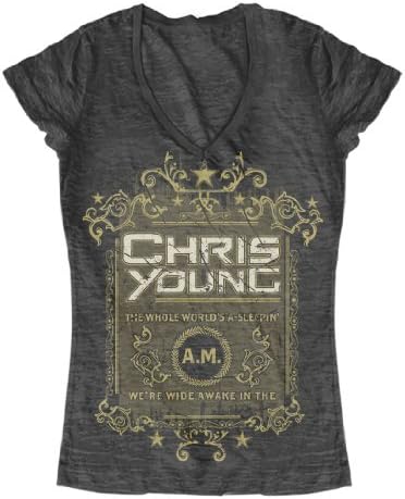 Chris Young The Whole Worlds A-Sleepin Juniors T-Shirt - Charcoal