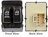 APDTY 012136 Power Window Master Switch Fits Front Left Driver Side 2000-2005 Chevy Venture / 2000-2004 Oldsmobile Silhouette (2 Black Button; Black Trim) (Replaces 10387305)