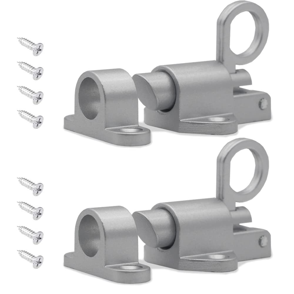 La Llareta 2-Piece Automatic Rebound Spring Bolt Lock for Window & Door, Silver