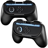 Linkhood 2 Pack Joy-Con Controller Hand Grips for Nintendo Switch 2 2025 Released [2 Pack], Ergonomic Wear-resistant Comfort Handles Holder for Joycon (Black+Black)