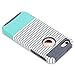 ULAK Case for iPhone SE/5S/5, Slim Fit Protection Case Hybrid Scratch Resistant Hard Back Cover Shock Absorbent TPU Bumper Protective Case(Minimal Mint Stripes+Grey)