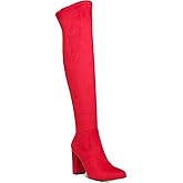 Wild Pair Womens Bravy Microsuede Over-The-Knee Boots Red 6.5 Medium (B,M)