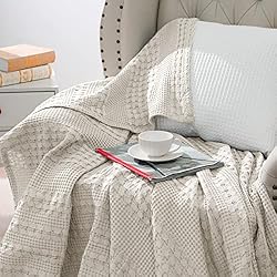 PHF 100% Cotton Waffle Weave Blanket King Size