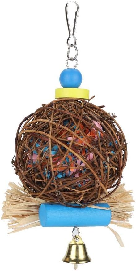 Smandy Natural Bird Chewing Toys, Rattan Ball Cage Toy for Parrots Budgies, Cockatiels, Parakeets, Lovebirds, African Greys - Image 5