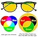 UV Protection,Anti Blue Rays,Reduce Eyestrain,Oval Computer Reading Glasses(Clear,Amber Tinted Lenses) +2.0