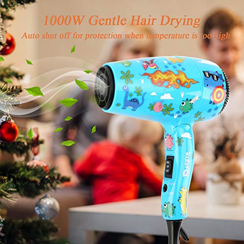 Deogra Travel Hair Dryer for Kids Portable Mini Hair Dryer Dual