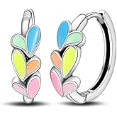 Cycuff 925 Sterling Silver Hoop Earrings Colorful Cubic Zirconia Jewelry Earrings for Women Set Earring Gifts for Her