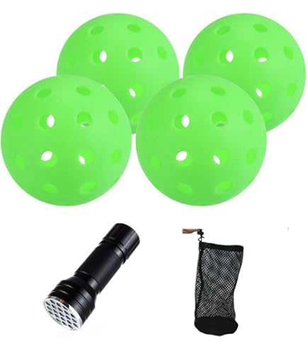 Pickleball Balls LED Light Up Pickleball Ball, Glow In The Dark PickleBalls Balls, 4 Pack Pickleball Balls Outdoor