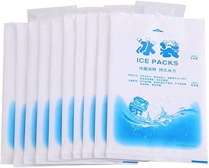 Ice Pack - Reusable Freezer Gel Pack for Picnic Lunch Bags Lunch Boxes Office Camping Food Storage Set of 10 200ml 400ml (Size : 400ml)