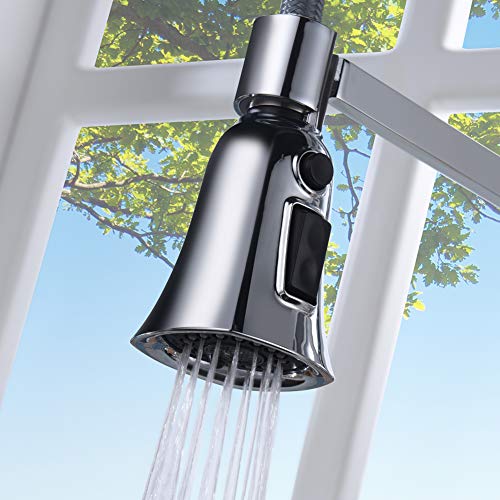 SonTiy Kitchen Sink Faucet Sprayer Head, Pull Down Kitchen Faucet Spout Sink Spray Nozzle Chrome, Utility Pull Out Faucet Head Replacement Parts 3 Functions G1/2 - Thumbnail 3