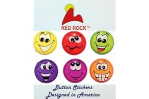 RED ROCK 3D Semi-circular Emoticons Goofy Happy Smiley Faces 6 Pieces Home Button Stickers for iPhone 5 4/4s 3GS 3G, iPad 2, iPad Mini, iTouch Orange, Green, Red, Purple, Yellow, Blue