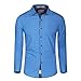 Men's Casual Slim Fit Formal Western Work Contrast Long Sleeve Button Down Shirts