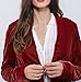 R.Vivimos Womens Ruffled Asymmetric Long Velvet Blazers Coat Casual Jackets