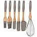 Juvale Baking Utensils Silicone Kitchen Set (6 Piece Set), Wood Handles