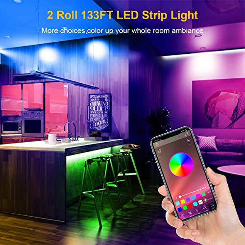 133ft Led Lights for Bedroom, KIKO 40m Led Lights Color Changing Rope
