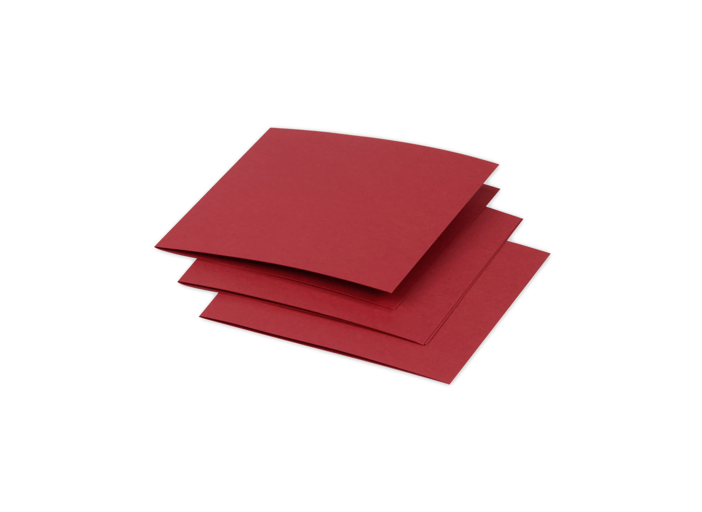 Clairefontaine 16125C Pack of 25 Double Cards Square (11.6x11.6cm) 210gsm Intensive Red Invitation Correspondence Cardboard Pollen range Smooth Premium Paper