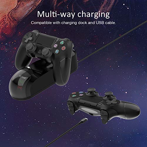 Wireless Controller for Playstation 4, Y Team Controller for PS4/Pro/Slim/PC/Smart TV, Wireless Remote Joystick Gamepad Built-in Gyro/Dual Motors/Audio Function/Speaker/Vibration Black