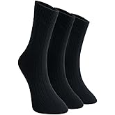 Bulusorganic 3 Pairs 98% Organic Cotton Crew Socks, Soft Breathable Non-Tight Seamless Casual Socks for Men & Women
