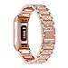 SHANGPULE Bling Bands Compatible with Fitbit Charge 4 / Charge 3 / Charge 3 SE bands, Replacement Strap with Rhinestone Bracelet Wrist Band Accessories Women Man Large Small(Rose Gold)