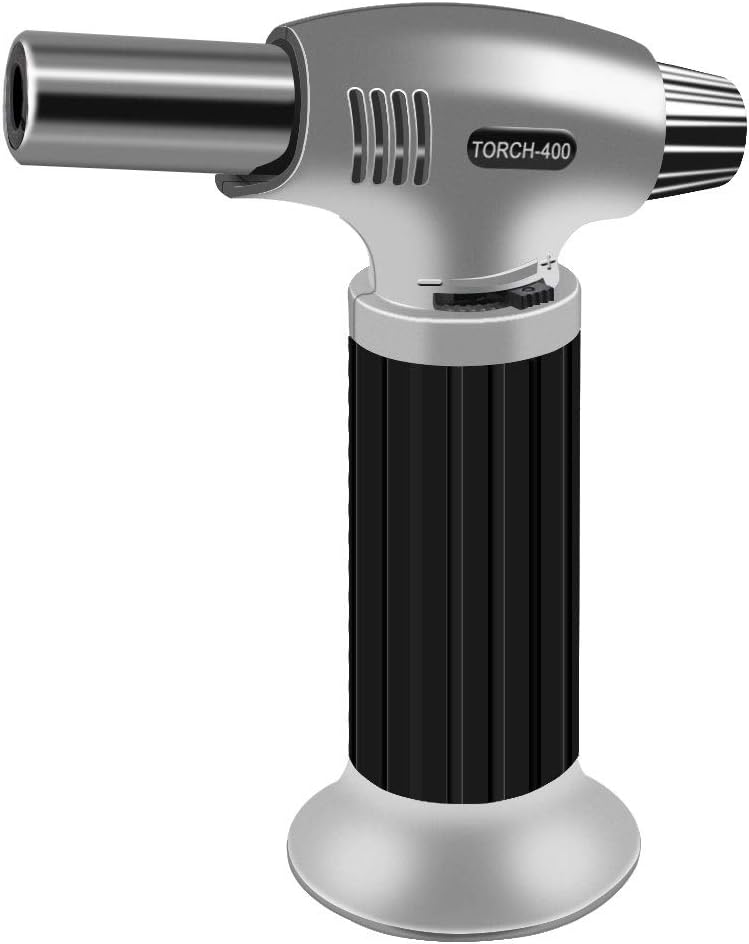 Butane Torch, ideapro Cooking Torch Refillable Adjustable Flame Kitchen Torch for Chef Baking, BBQ, Creme Brulee, Soldering