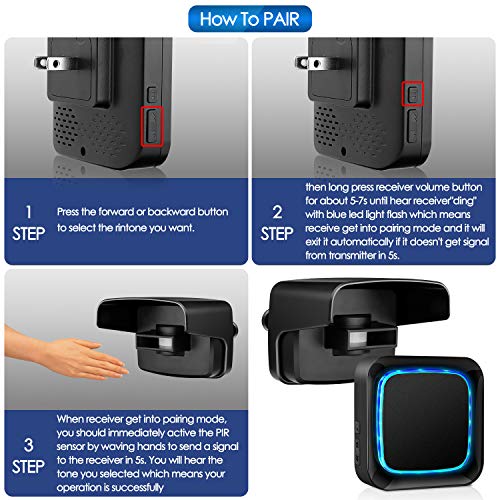 Wireless Driveway Alarm, KINGWANT Driveway Motion Sensor Alarm Long
