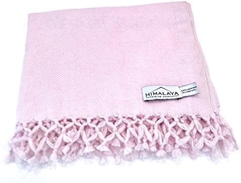 Himalaya Trading Company 100% Cashmere Crochet Fringe Baby Blanket in Heavenly Pink