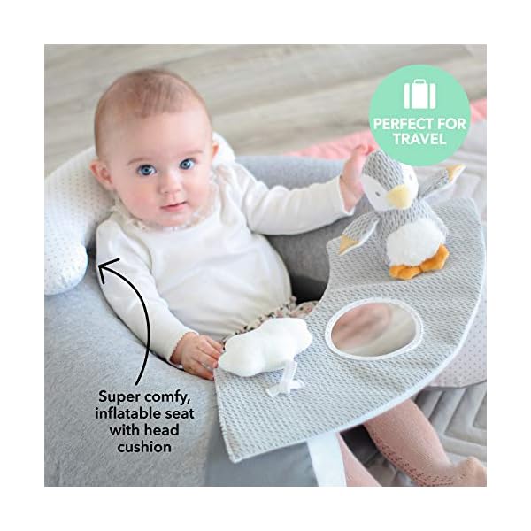 Nuby Penguin Sit-Me-Up Baby Seat. Inflatable Sit & Play Floor Seat With Tray And Baby Toys, 1 Count (Pack of 1)