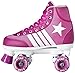 New! 2016 Epic Star Pegasus Indoor Outdoor Classic High-Top Quad Roller Skates w/ 2 Pair of Laces (Purple & White)
