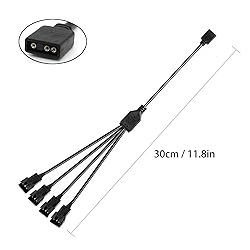 Jstincal 1-to-4 ARGB Splitter Cable, 5V 3-pin to