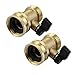 2 Pcs 03V Heavy Duty 3/4 Hose Valve Brass Hose Quick Connect with Shut Off Garden Hose Connector to Control Water Flow