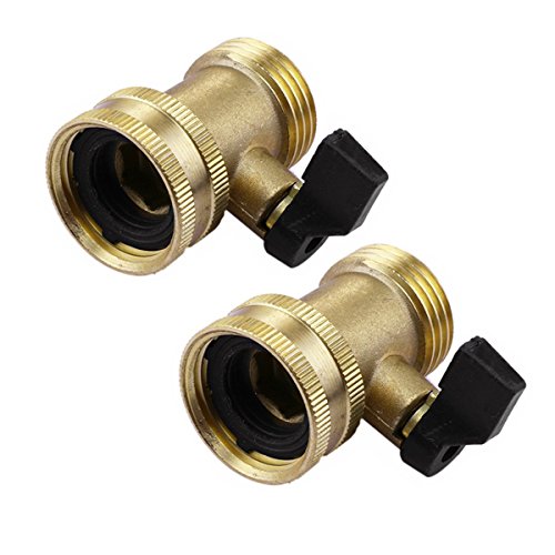 2 Pcs 03V Heavy Duty 3/4 Hose Valve Brass Hose Quick Connect with Shut