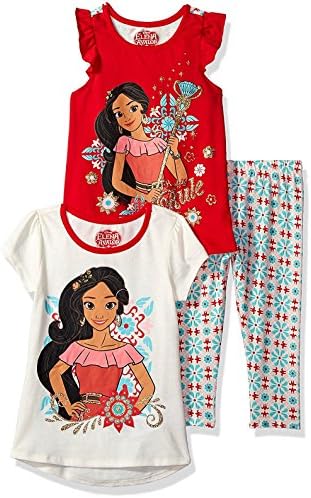 Elena Of Avalor Girls' 3 Piece Tee &amp; Legging Set In Red Sizes 4-6X (4)