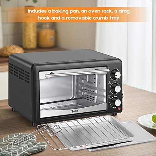 Tulib GT17C-S1 Convection Countertop Toaster Oven, 4 Slice, Black - Thumbnail 4