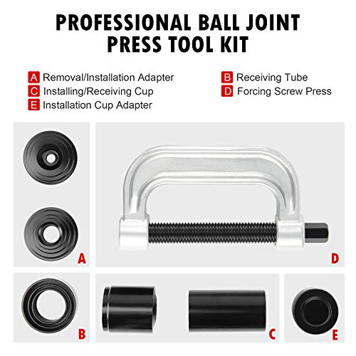 OMT Heavy Duty Ball Joint Press & U Joint Removal Tool Kit with 4x4