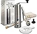 British Designed Manual Coffee Grinder for Travel, Camping & Home. Bag, Clip, Measuring Scoop. Brushed Stainless Steel, Ceramic Blade, Conical Burr Mini Mill, Stencil. ONLY 2 LEFT (3/19/2019)
