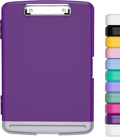Hongri Clipboard with Storage Pen Holder Folder 8.5 x 11 Purple