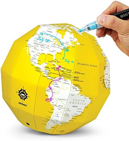 DIY Scratch Assemble Globe Coloring World Map(Plan Map(Yellow))