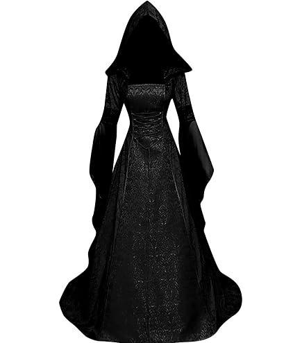 Black Tattered Polyester Witch Dress - Standard Adult Size