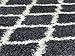 Cozy Shag Collection Charcoal Grey and Cream Moroccan Trellis Design Shag Rug (5'0