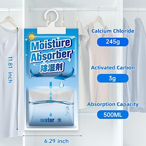 10 Packs x 248g (2.5KG) Hänge Luftentfeuchter, 500ml Kapazität