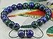 Amandastone Natural Lapis Chrysocolla Gemstone 8mm Round Beads Adjustable Braided Macrame Tassels Chakra Reiki Bracelets 7 Inch