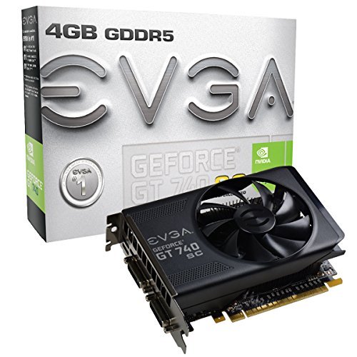 EVGA GeForce GT 740 4GB GDDR5 Dual DVI mHDMI Graphics Cards 04G-P4-3748-KR PC, Personal Computer