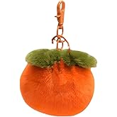 Baluue Persimmon Keychain Plush Bag Charm Soft Fuzzy Fruit Keyring for Backpack Purse Decoration 4 Inch