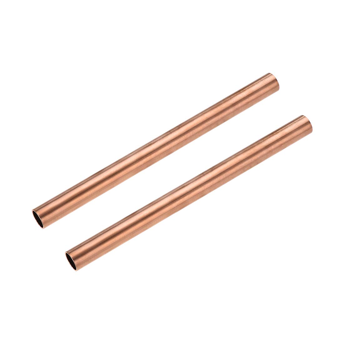 sourcing map Copper Round Tube, 15mm OD 1mm Wall Thickness 200mm Length Straight Pipe Tubing 2 Pcs
