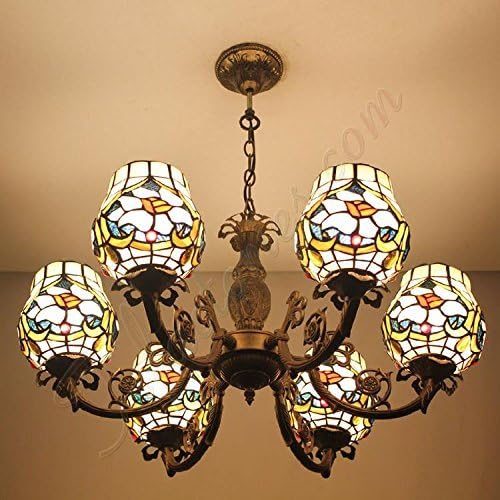 LILAS Bohemian Glass Vase Chandelier Retro Minimalist Tiffany Style Chandeliers Pendant Light With 6 Lights
