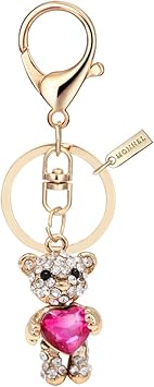 Amazon Com Bling Crystal Teddy Bear With Pink Heart Keychain Creative Packaging Box Mz3 1 Office Products