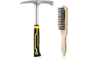 Cenroelon Welding Chipping Hammer and Wire Brush, Heavy Duty Steel Slag Hammer with Wirs Removal Tool for Welders